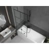 Mexen Next Duschabtrennung 1-teilig 80 x 150 cm, schwarzes Gitter, Gun Metal - 895-080-000-00-77-95