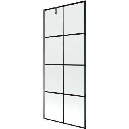 Mexen Next Duschabtrennung 1-teilig 80 x 150 cm, schwarzes Gitter, Gun Metal - 895-080-000-00-77-95