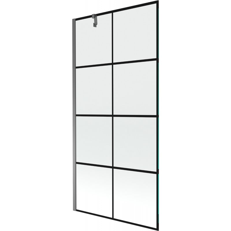 Mexen Next Duschtrennwand 1-flügelig 90 x 150 cm, schwarzes Gitter, Gun Metal - 895-090-000-00-77-95