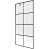 Mexen Next Duschtrennwand 1-flügelig 90 x 150 cm, schwarzes Gitter, Gun Metal - 895-090-000-00-77-95