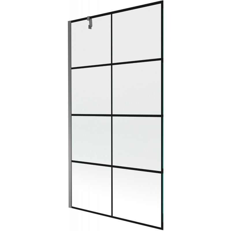 Mexen Next Duschwand 1-flügelig 100 x 150 cm, schwarzes Gitter, Gun Metal - 895-100-000-00-77-95