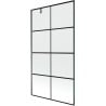 Mexen Next Duschwand 1-flügelig 100 x 150 cm, schwarzes Gitter, Gun Metal - 895-100-000-00-77-95