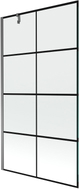 Mexen Next Duschwand 1-flügelig 100 x 150 cm, schwarzes Gitter, Gun Metal - 895-100-000-00-77-95