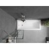 Mexen Next Badewannenfaltwand 1-flügelig 50 x 150 cm, schwarzes Raster, gebürsteter Nickel - 895-050-000-00-77-97