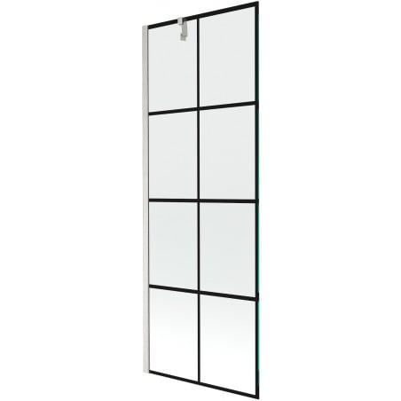 Mexen Next Badewannenabtrennung 1-flügelig 70 x 150 cm, schwarzes Gitter, gebürstetes Nickel - 895-070-000-00-77-97
