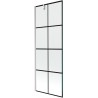 Mexen Next Badewannenabtrennung 1-flügelig 70 x 150 cm, schwarzes Gitter, gebürstetes Nickel - 895-070-000-00-77-97