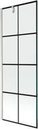 Mexen Next Badewannenabtrennung 1-flügelig 70 x 150 cm, schwarzes Gitter, gebürstetes Nickel - 895-070-000-00-77-97
