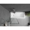 Mexen Next Badewannenabtrennung 1-flügelig 70 x 150 cm, schwarzes Gitter, gebürstetes Nickel - 895-070-000-00-77-97