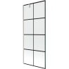 Mexen Next Badewannen-Faltwand 1-flügelig 80 x 150 cm, schwarzes Gitter, gebürsteter Nickel - 895-080-000-00-77-97
