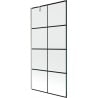 Mexen Next Badewannen-Faltwand 1-flügelig 90 x 150 cm, schwarzes Gitter, gebürsteter Nickel - 895-090-000-00-77-97