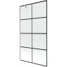 Mexen Next Wannenfaltwand 1-flügelig 100 x 150 cm, schwarzes Gitter, gebürsteter Nickel - 895-100-000-00-77-97