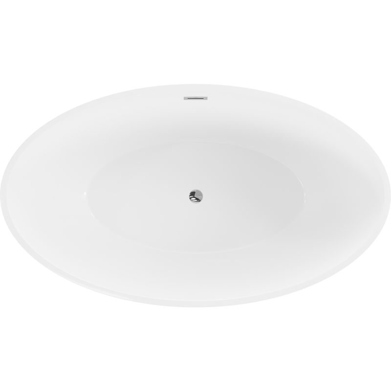 Mexen Nike freistehende Badewanne 175 x 100 cm, weiß, Überlauf chrom - 54071751000-01