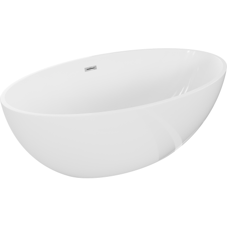 Mexen Nike freistehende Badewanne 175 x 100 cm, weiß, Überlauf chrom - 54071751000-01