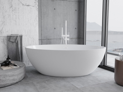 Mexen Nike freistehende Badewanne 175 x 100 cm, weiß, weißer Überlauf - 54071751000-20