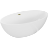 Mexen Nike freistehende Badewanne 175 x 100 cm, weiß, Überlauf gold - 54071751000-50