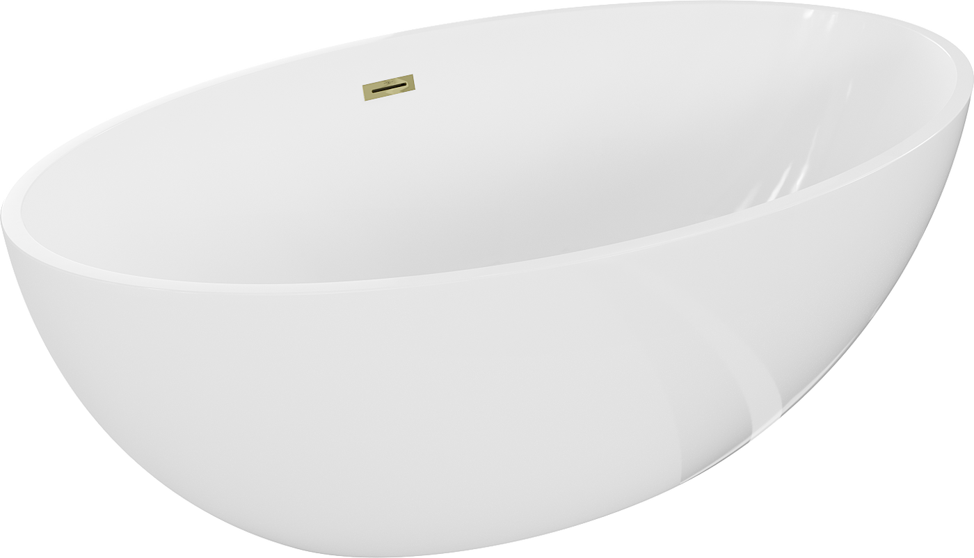 Mexen Nike Badewanne freistehend 175 x 100 cm, weiß, mit Überlauf - 54071751000-50