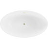 Mexen Nike freistehende Badewanne 175 x 100 cm, weiß, Überlauf gold gebürstet - 54071751000-55