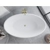 Mexen Nike freistehende Badewanne 175 x 100 cm, weiß, Überlauf gold gebürstet - 54071751000-55