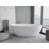Mexen Nike freistehende Badewanne 175 x 100 cm, weiß, Überlauf gold gebürstet - 54071751000-55