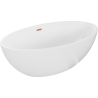 Mexen Nike freistehende Badewanne 175 x 100 cm, weiß, Überlauf Roségold - 54071751000-60