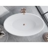 Mexen Nike freistehende Badewanne 175 x 100 cm, weiß, Überlauf Roségold - 54071751000-60