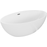 Mexen Nike freistehende Badewanne 175 x 100 cm, weiß, Überlauf gun gray gebürstet - 54071751000-66