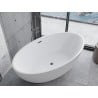Mexen Nike freistehende Badewanne 175 x 100 cm, weiß, Überlauf gun gray gebürstet - 54071751000-66