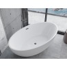 Mexen Nike freistehende Badewanne 175 x 100 cm, weiß, Überlauf Gun Metal - 54071751000-95