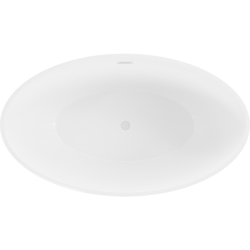 Mexen Nike freistehende Badewanne 175 x 100 cm, weiß/schwarz, weißer Überlauf - 54071751075-20