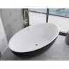Mexen Nike freistehende Badewanne 175 x 100 cm, weiß/schwarz, Überlauf gold - 54071751075-50