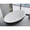 Mexen Nike freistehende Badewanne 175 x 100 cm, weiß/schwarz, Überlauf gold gebürstet - 54071751075-55