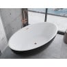 Mexen Nike freistehende Badewanne 175 x 100 cm, weiß/schwarz, Überlauf roségold - 54071751075-60