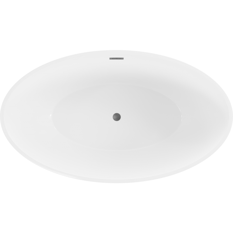 Mexen Nike freistehende Badewanne 175 x 100 cm, weiß/schwarz, Überlauf gun gray gebürstet - 54071751075-66