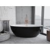 Mexen Nike freistehende Badewanne 175 x 100 cm, weiß/schwarz, Überlauf roségold - 54071751075-60