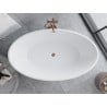 Mexen Nike freistehende Badewanne 175 x 100 cm, weiß/schwarz, Überlauf roségold - 54071751075-60