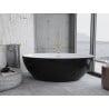Mexen Nike freistehende Badewanne 175 x 100 cm, weiß/schwarz, Überlauf gold - 54071751075-50