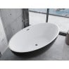 Mexen Nike freistehende Badewanne 175 x 100 cm, weiß/schwarz, Überlauf gun gray gebürstet - 54071751075-66