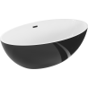 Mexen Nike freistehende Badewanne 175 x 100 cm, weiß/schwarz, schwarzer Überlauf - 54071751075-70