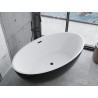 Mexen Nike freistehende Badewanne 175 x 100 cm, weiß/schwarz, schwarzer Überlauf - 54071751075-70