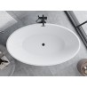 Mexen Nike freistehende Badewanne 175 x 100 cm, weiß/schwarz, schwarzer Überlauf - 54071751075-70