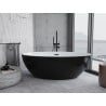 Mexen Nike freistehende Badewanne 175 x 100 cm, weiß/schwarz, schwarzer Überlauf - 54071751075-70