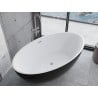 Mexen Nike freistehende Badewanne 175 x 100 cm, weiß/schwarz, Überlauf gebürsteter Nickel - 54071751075-97