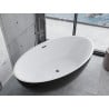 Mexen Nike freistehende Badewanne 175 x 100 cm, weiß/schwarz, Überlauf Gun Metal - 54071751075-95
