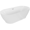 Mexen Roxy freistehende Badewanne 180 x 85 cm, weiß, Überlauf chrom - 51201808500-01