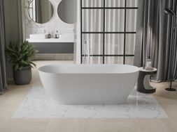 Mexen Roxy freistehende Badewanne 180 x 85 cm, weiß, Überlauf weiß - 51201808500-20