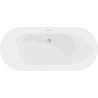 Mexen Roxy freistehende Badewanne 180 x 85 cm, weiß, Abfluss gebürstet Gold - 51201808500-55