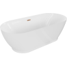 Mexen Roxy freistehende Badewanne 180 x 85 cm, weiß, Überlauf Roségold - 51201808500-60