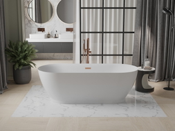 Mexen Roxy freistehende Badewanne 180 x 85 cm, weiß, Überlauf Roségold - 51201808500-60
