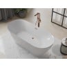 Mexen Roxy freistehende Badewanne 180 x 85 cm, weiß, Überlauf Roségold - 51201808500-60