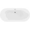 Mexen Roxy freistehende Badewanne 180 x 85 cm, weiß, Überlauf gun gray gebürstet - 51201808500-66
